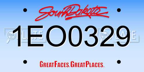 1EO0329 South Dakota License Plate