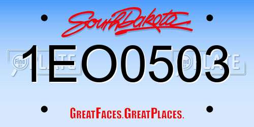 1EO0503 South Dakota License Plate
