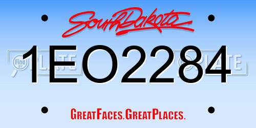 1EO2284 South Dakota License Plate
