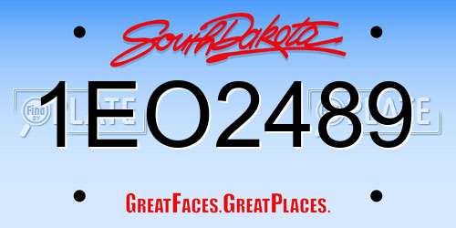 1EO2489 South Dakota License Plate