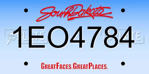 1EO4784 South Dakota License Plate