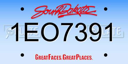 1EO7391 South Dakota License Plate