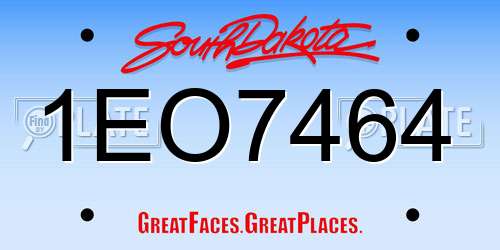 1EO7464 South Dakota License Plate