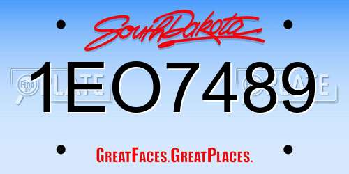 1EO7489 South Dakota License Plate