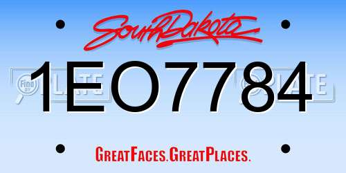 1EO7784 South Dakota License Plate