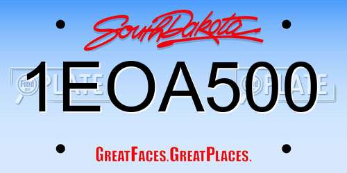 1EOA500 South Dakota License Plate