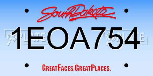 1EOA754 South Dakota License Plate