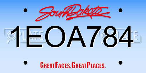 1EOA784 South Dakota License Plate
