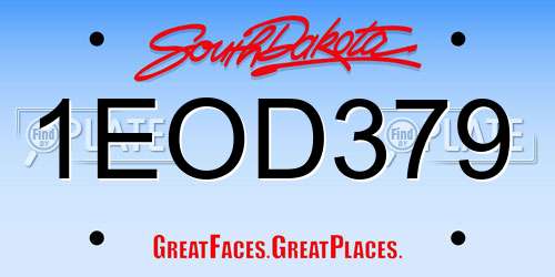 1EOD379 South Dakota License Plate