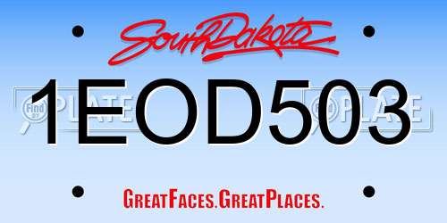 1EOD503 South Dakota License Plate