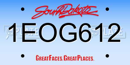 1EOG612 South Dakota License Plate