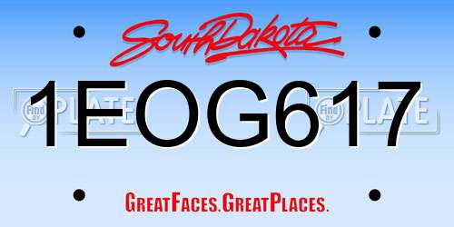 1EOG617 South Dakota License Plate
