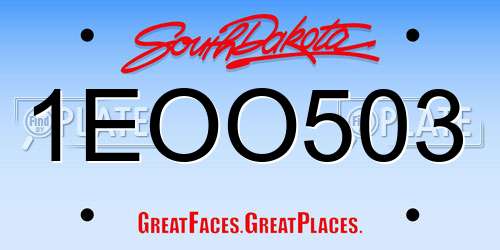 1EOO503 South Dakota License Plate