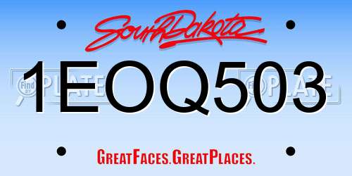 1EOQ503 South Dakota License Plate