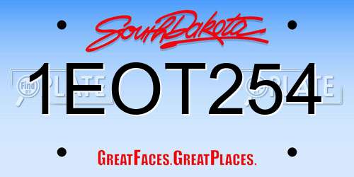 1EOT254 South Dakota License Plate