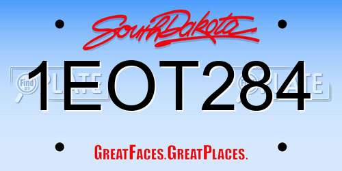 1EOT284 South Dakota License Plate