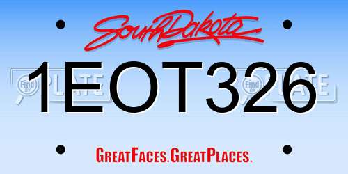 1EOT326 South Dakota License Plate