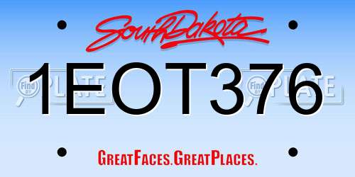 1EOT376 South Dakota License Plate