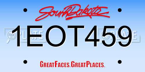 1EOT459 South Dakota License Plate