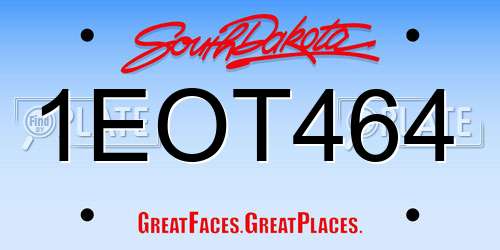 1EOT464 South Dakota License Plate