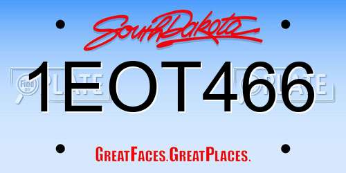 1EOT466 South Dakota License Plate