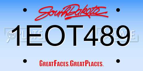 1EOT489 South Dakota License Plate