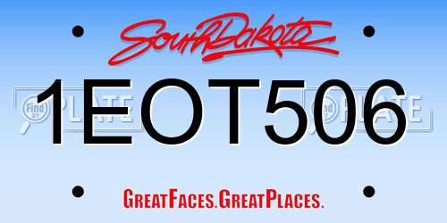 1EOT506 South Dakota License Plate