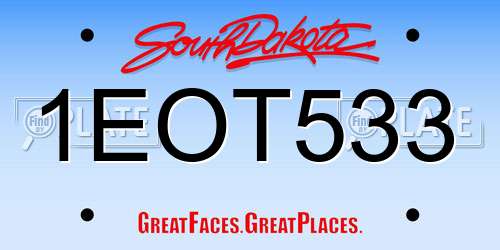 1EOT533 South Dakota License Plate