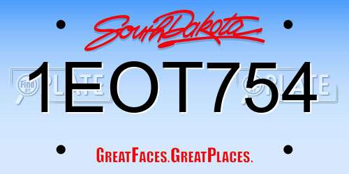 1EOT754 South Dakota License Plate