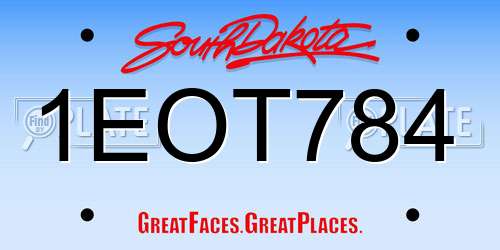 1EOT784 South Dakota License Plate