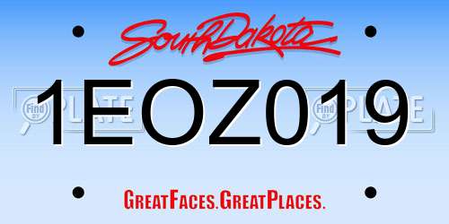 1EOZ019 South Dakota License Plate