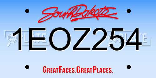 1EOZ254 South Dakota License Plate