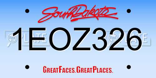 1EOZ326 South Dakota License Plate