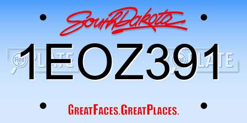 1EOZ391 South Dakota License Plate