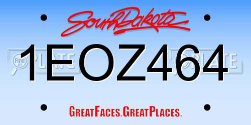 1EOZ464 South Dakota License Plate