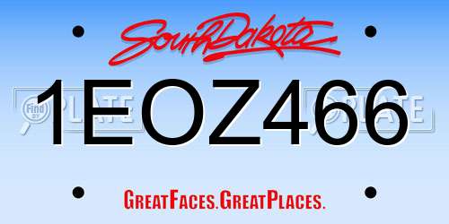 1EOZ466 South Dakota License Plate