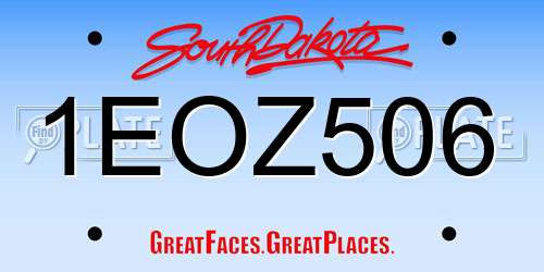 1EOZ506 South Dakota License Plate
