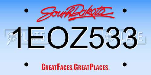 1EOZ533 South Dakota License Plate