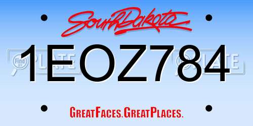 1EOZ784 South Dakota License Plate