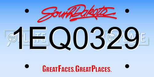 1EQ0329 South Dakota License Plate
