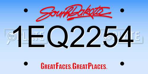 1EQ2254 South Dakota License Plate