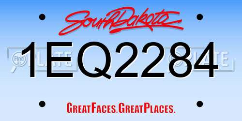 1EQ2284 South Dakota License Plate