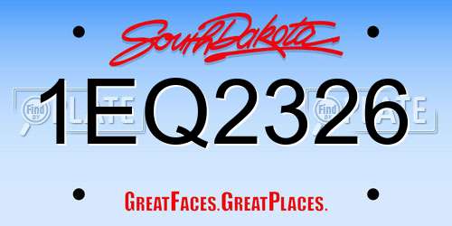 1EQ2326 South Dakota License Plate