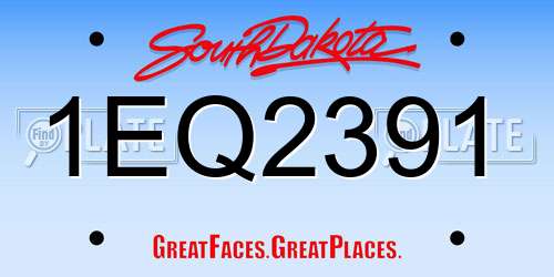 1EQ2391 South Dakota License Plate