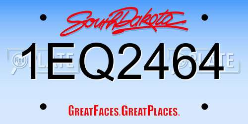 1EQ2464 South Dakota License Plate