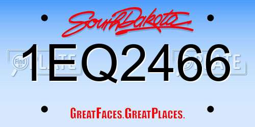 1EQ2466 South Dakota License Plate