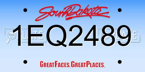 1EQ2489 South Dakota License Plate