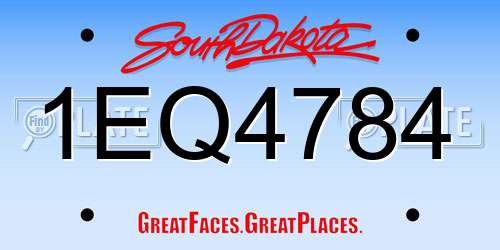1EQ4784 South Dakota License Plate