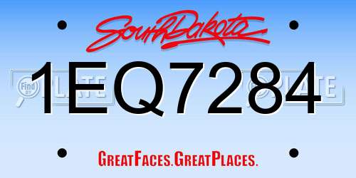 1EQ7284 South Dakota License Plate