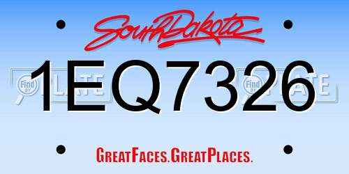 1EQ7326 South Dakota License Plate